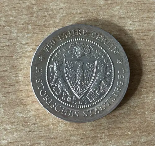 DDR 20 Mark 750 Jahre Berlin Historisches Stadtsiegel 1987 Silber