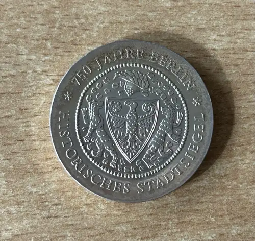 DDR 20 Mark 750 Jahre Berlin Historisches Stadtsiegel 1987 Silber