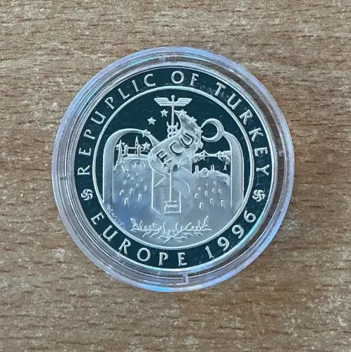 Türkei 750 000 Lira 1996 Tor zu Europa PP Silber, Zertifikat
