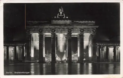 AK Berlin Brandenburger Tor bei Nacht Berlin 1940 gelaufen Postkarte