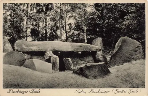 AK Lüneburger Heide Sieben Steinhäuser Niedersachsen 1941 gelaufen Feldpostkarte