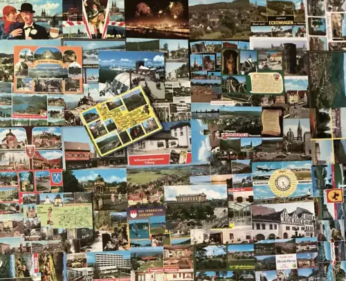 Lot / Konvolut 100 Moderne AK Postkarten, BRD Deutschland bunt ab 1950