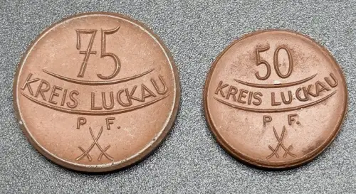 50 & 75 Pfennig 1921 Kreis Luckau Notgeld