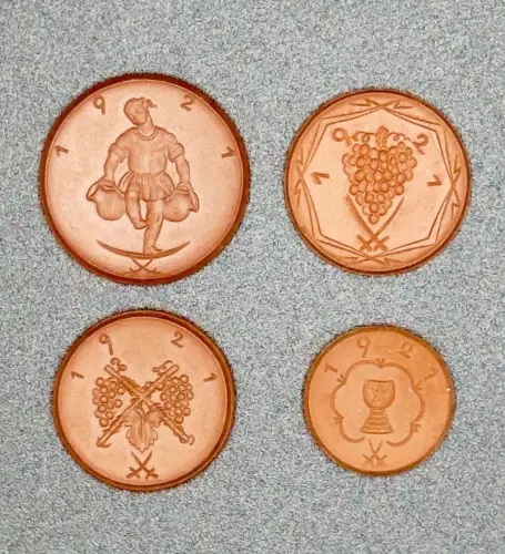 50, 75 Pfennig & 1, 3 Mark 1921 Kitzingen Bayern Notgeld