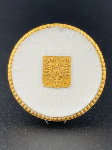 10 Mark 1922 Quedlinburg Porzellan Weiß Goldrand Notgeld