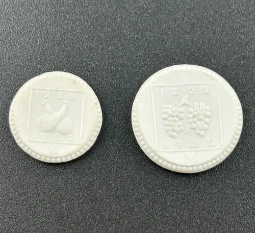75 Pfennig & 1 Mark 1922 Grünberg Schlesien Porzellan Weiß Notgeld