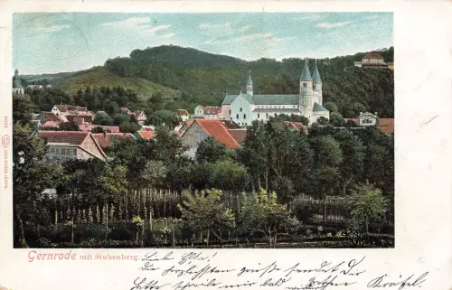 AK Gernrode Stubenberg Ortsansicht Sachsen-Anhalt Harz 1906 Postkarte