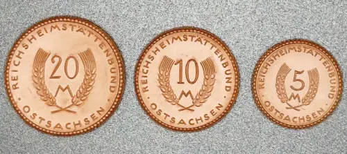 5, 10 & 20 Mark 1921 Reichsheimstättenbund Ostsachsen Notgeld