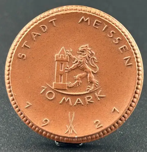 10 Mark 1921 Meissen Sachsen Porzellan Braun Notgeld