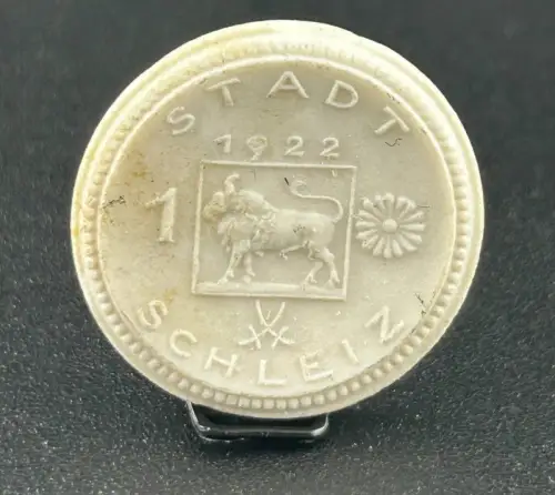 1 Mark 1922 Stadt Schleiz Porzellan Weiß Notgeld