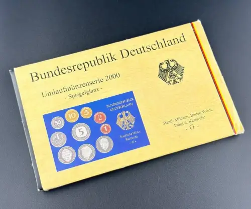 BRD KMS Deutsche Mark 2000 G Karlsruhe Kursmünzensatz
