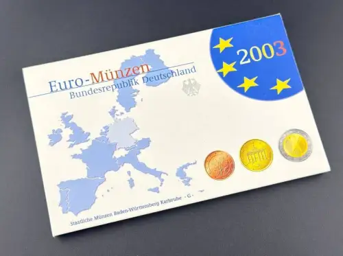 BRD KMS 2003 G Karlsruhe Euro Kursmünzensatz
