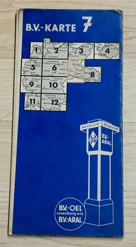 Aral B.V.-Karte 7 Landkarte Schlesien und Sachsen 1937