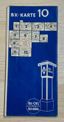 Aral B.V.-Karte 10 Landkarte Sachsen und Franken 1937