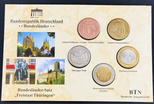 BRD KMS Bundesländer-Satz Thüringen Kursmünzensatz