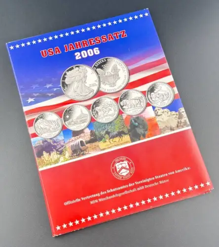 USA KMS 2006 Jahressatz Quarter Dollar ohne Silver-Eagle Kursmünzensatz