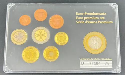Malta KMS 2008 Euro-Premiumsatz Kursmünzensatz