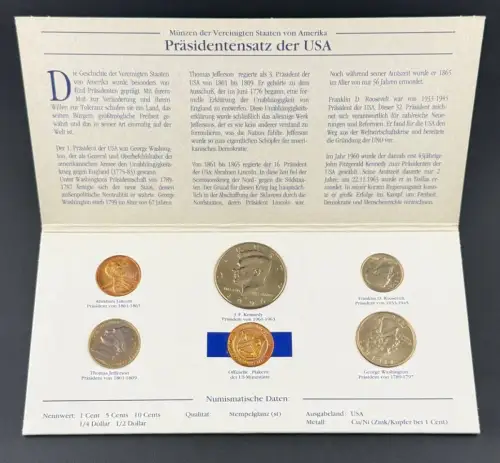 USA KMS 1996 Präsidentensatz Die berühmtesten Präsidenten der USA Kursmünzensatz