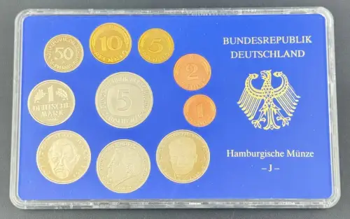 BRD KMS Deutsche Mark 2000 J Hamburg PP Kursmünzensatz