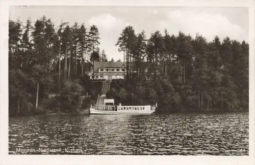 AK Masuren Mazury Niedersee Kurhaus Passagierschiff Ostpreussen Postkarte