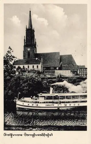 AK Rathenow Passagierdampfer St. Marien Andreas Kirche Brandenburg 1942