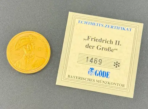 Friedrich II. der Große 1994 Medaille mit Zertifikat