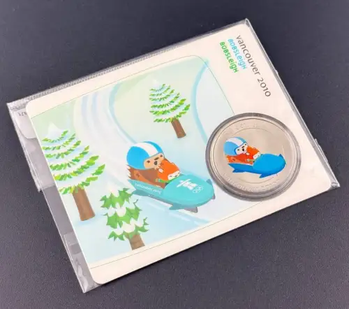 50 Cent Vancouver 2010 Kanada Bob Sleigh Olympische Spiele Gedenkmünze