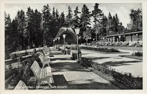 AK Ober-Schreiberhau Kurpark Schlesien Riesengebirge ungelaufen Postkarte