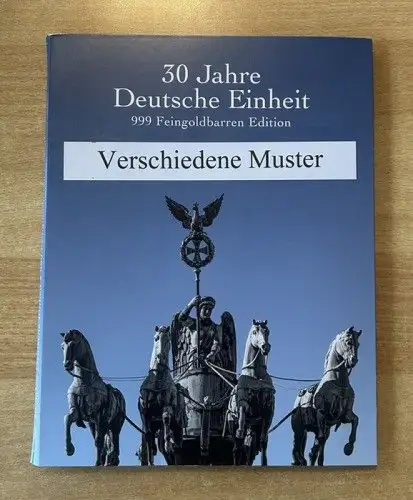 Leer Mappe 30 Jahre Deutsche Einheit 999 Feingoldbarren