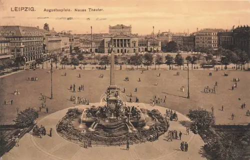 AK Leipzig Augustusplatz Neues Theater Sachsen 1926 gelaufen Postkarte