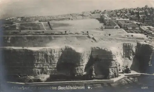 AK Helgoland Hochseefestung versenkte Geschütztürme Schleswig-Holstein Postkarte