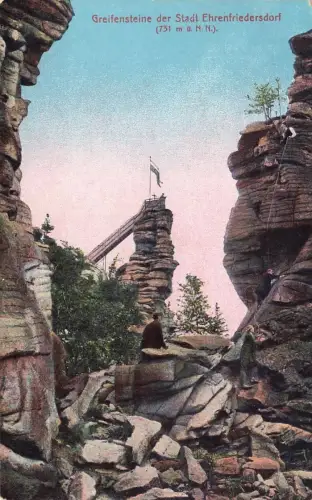 AK Ehrenfriedersdorf Greifensteine Sachsen Erzgebirge 1925 gelaufen Postkarte