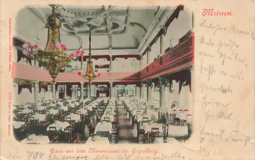 AK Meissen Marmorsaal der Geipelburg Sachsen 1905 gelaufen Postkarte