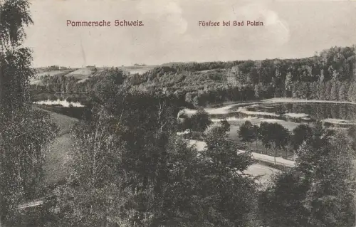 AK Bad Polzin Fünfsee Pommersche Schweiz Pommern 1926 gelaufen Postkarte