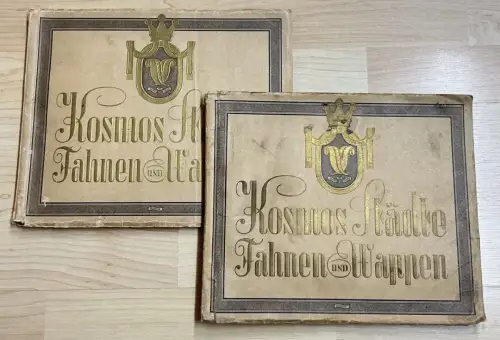 2 Sammelalben Bilder Alben Kosmos Städte Fahnen und Wappen