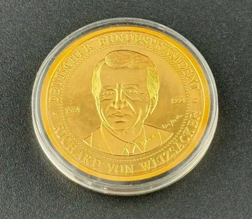 Medaille Bundespräsident Richard von Weizsäcker 1994 vergoldet