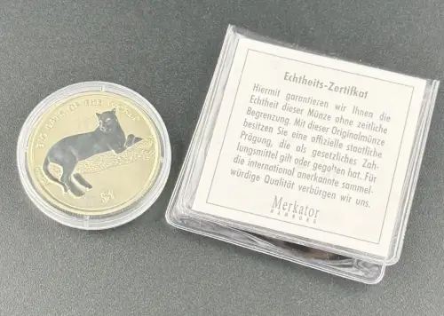 Sierra Leone Big Cats of the World 1$ Black Panther 2001 Farbmünze