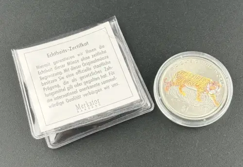 Sierra Leone Big Cats of the World 1$ Tiger 2001 Farbmünze