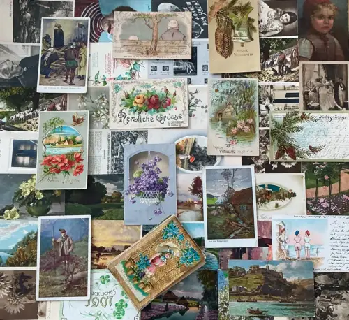 Lot / Konvolut 50 AK Postkarten Kitsch Kinder Glückwunsch Kunst vor 1945