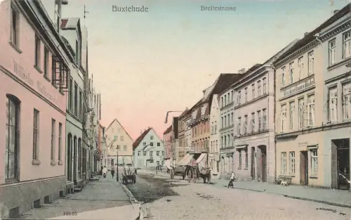 AK Buxtehude Breitestraße Mackenthuns Hotel Niedersachsen ungelaufen Postkarte