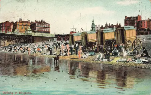 AK Brighton Beach East Sussex England 1906 gelaufen Postkarte