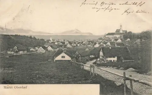 AK Marktoberdorf Ortsansicht Kirche Bayern 1906 gelaufen Postkarte