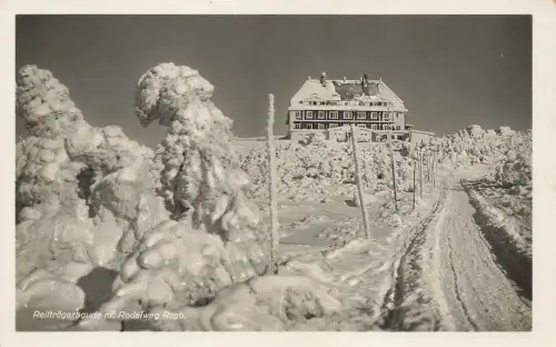 AK Hirschberg Reifträgerbaude Winter Berggasthof Schlesien Postkarte