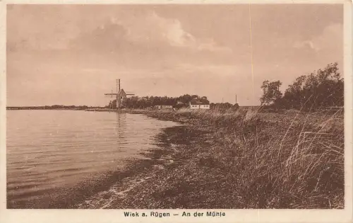 AK Rügen An der Mühle Wiek Mecklenburg-Vorpommern ungelaufen Postkarte