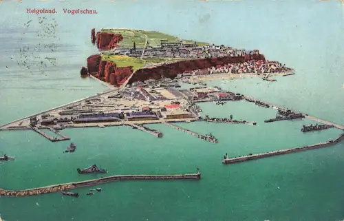 AK Helgoland Vogelschau Luftaufnahme Schleswig-Holstein 1926 gelaufen Postkarte
