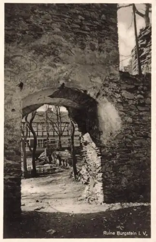 AK Weischlitz Burgstein Ruine Krebes Sachsen Vogtland 1941 gelaufen Postkarte