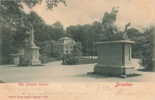 AK Dresden Königlicher Großer Garten Sachsen 1911 gelaufen Postkarte