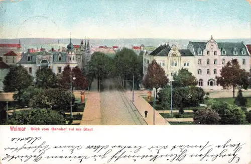AK Weimar Stadtansicht Thüringen 1909 gelaufen Postkarte