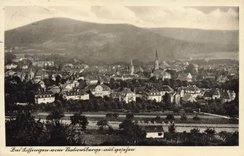 AK Bad Kissingen Stadtpanorama Kirche Bayern 1939 gelaufen Postkarte