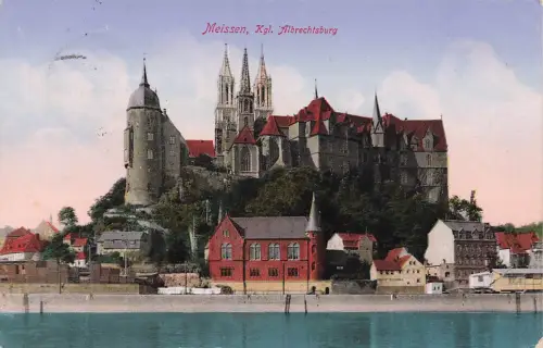 AK Meissen Königliche Albrechtsburg Sachsen 1916 gelaufen Feldpostkarte